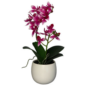 UMĚLÁ KVĚTINA orchidej 34 cm - bílá, pink
