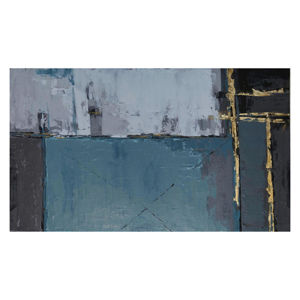 Monee OLEJOMALBA, abstraktní, 120/70 cm - modrá, šedá, barvy zlata