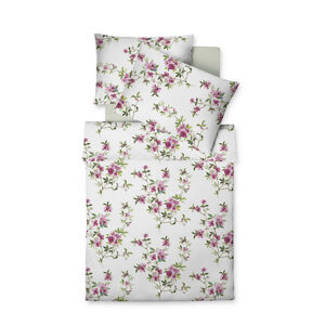 Fleuresse POVLEČENÍ, interlock jersey, růžová, bílá, 140/200 cm - růžová, bílá