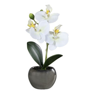 UMĚLÁ KVĚTINA orchidej 17 cm - krémová