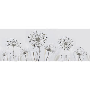 Monee UMĚLECKÝ TISK, květiny, 150/55 cm - bílá, olivově zelená