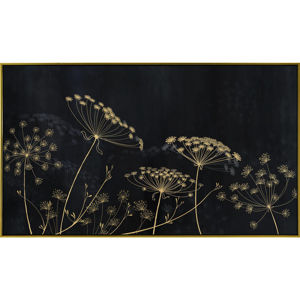 Monee UMĚLECKÝ TISK, květiny, 120/70 cm - černá, barvy zlata