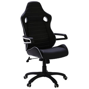 Židle Gaming Černá Bílá Vzhled Kůže Síťovina Xora